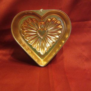 VTG 80'S COPPER HEART SHAPED MOLD WALL DECOR FARMHOUSE CHIC